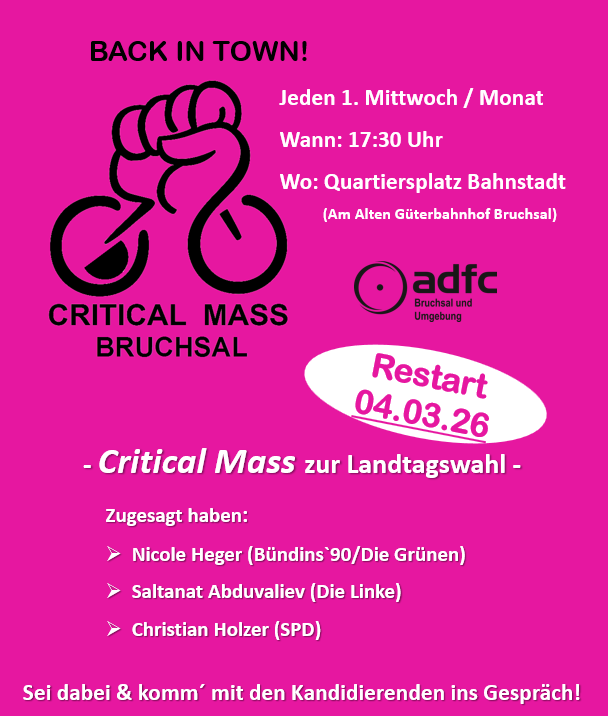 Critical Mass Bruchsal März 2026